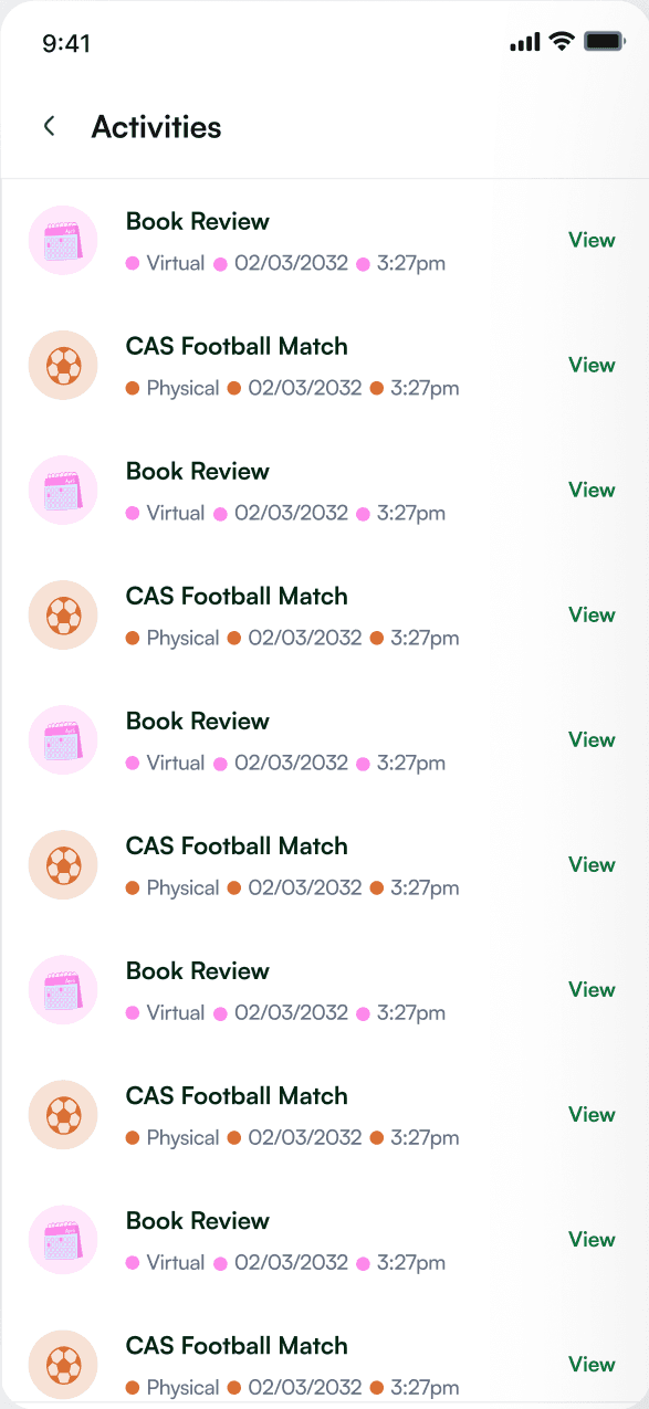 Activities: book reviews and football matches, virtual or physical, with dates